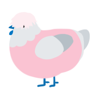 A rose and mist chicken with a head pattern