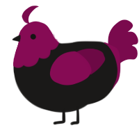 A sable and wine chicken with a head pattern
