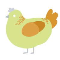 A lemon and orange chicken with a neck-band pattern