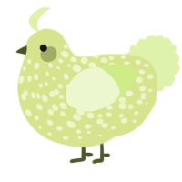 A lemon and apple chicken with a speckle pattern