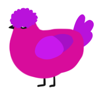 A fuchsia and amethyst chicken