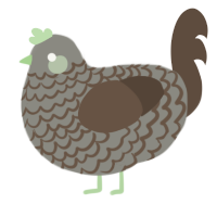A ash and bark chicken with a lace pattern