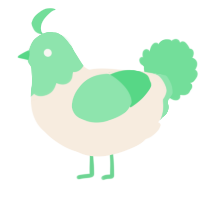 A cream and spring chicken with a head pattern