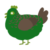 A leaf and bark chicken with a half-lace pattern