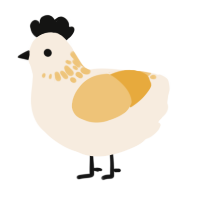 A cream and honey chicken with a neck-speckle pattern