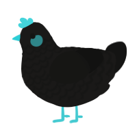 A sable and black chicken with a lace pattern
