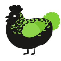 A sable and grass chicken with a half-lace pattern