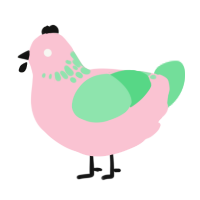 A rose and spring chicken with a neck-speckle pattern