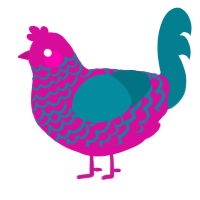 A fuchsia and sea chicken with a lace pattern