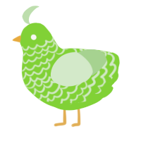 A grass and gluppy chicken with a lace pattern