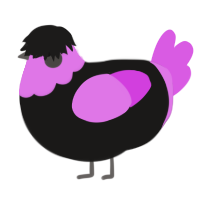 A sable and orchid chicken with a head pattern