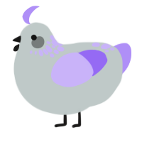 air freshener, a silver and lilac chicken with a neck-speckle pattern