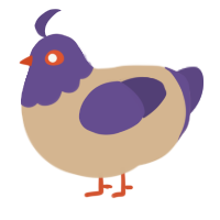 A beige and overcast chicken with a head pattern