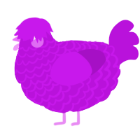 A amethyst chicken with a lace pattern