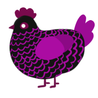 A black and plum chicken with a lace pattern