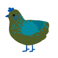 A olive and sea chicken with a half-lace pattern