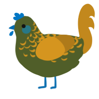 A olive and ochre chicken with a half-lace pattern