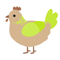 Pinto Bean, a beige and lime chicken with a neck-speckle pattern