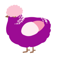 A plum and rose chicken with a neck-band pattern