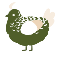 A olive and cream chicken with a half-lace pattern