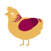 A honey and maroon chicken with a neck-band pattern