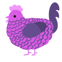 A orchid and overcast chicken with a lace pattern