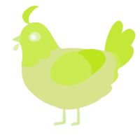 A lemon and lime chicken with a head pattern