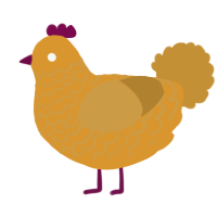 A orange and gold chicken with a lace pattern