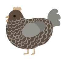 A bark and ash chicken with a lace pattern