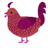 A red and wine chicken with a lace pattern