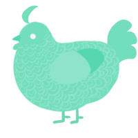 Treasure, a mint chicken with a double-lace pattern