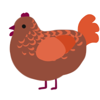 Crema, a russet and vermilion chicken with a half-lace pattern