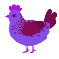 A blurple and wine chicken with a half-lace pattern