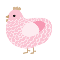A rose chicken with a lace pattern