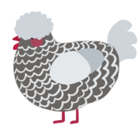 A grey and mist chicken with a lace pattern