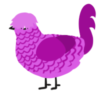 A orchid and plum chicken with a lace pattern