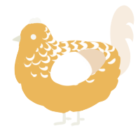A honey and cream chicken with a half-lace pattern