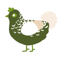 A olive and cream chicken with a half-lace pattern