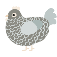 A ash and silver chicken with a lace pattern