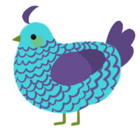 A aqua and overcast chicken with a lace pattern