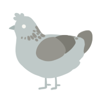 A silver and ash chicken with a neck-speckle pattern
