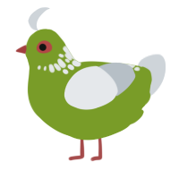 A chartreuse and mist chicken with a neck-speckle pattern
