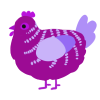 A plum and lilac chicken with a half-bar pattern