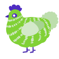 A grass and gluppy chicken with a bar pattern