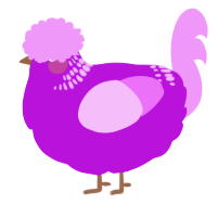 A amethyst and lavender chicken with a neck-band pattern