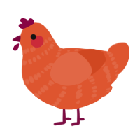 A vermilion chicken with a bar pattern