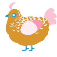 A orange and rose chicken with a half-lace pattern