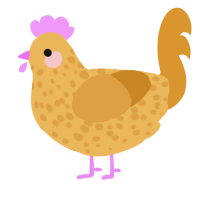 Small One, a honey and orange chicken with a speckle pattern