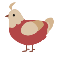 A red and beige chicken with a head pattern