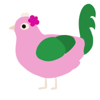 A pink and viridian chicken